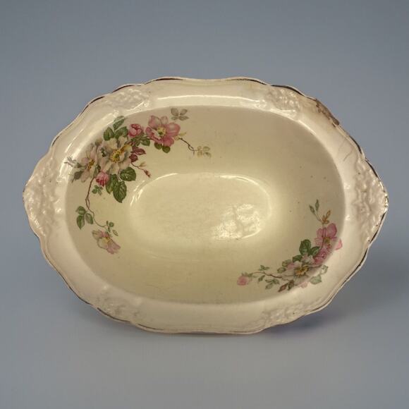 VTG 1940s TS&T Vegetable Bowl Modern Farmhouse Cottagecore Primitive Centerpiece - Picture 2 of 15